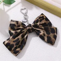 1 Piece Casual Simple Style Bow Knot Leopard Alloy Polyester Bag Pendant Keychain main image 4