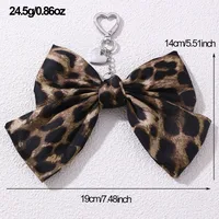 1 Piece Casual Simple Style Bow Knot Leopard Alloy Polyester Bag Pendant Keychain main image 2