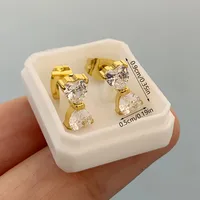 1 Pair Elegant Lady Simple Style Pentagram Round Butterfly 304 Stainless Steel Ear Studs main image 2