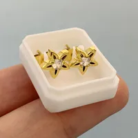 1 Pair Elegant Lady Simple Style Pentagram Round Butterfly 304 Stainless Steel Ear Studs main image 5
