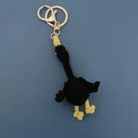 New Wool Woven Swan Pendant Lying Flat Goose Hand-crocheted Keychain Creative Hand-made Finished Product sku image 2