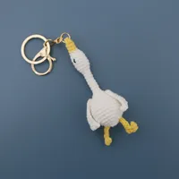 New Wool Woven Swan Pendant Lying Flat Goose Hand-crocheted Keychain Creative Hand-made Finished Product sku image 1