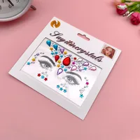 Children's Music Festival Makeup Special Effects Eye Face Water Drill Stickers Corner Eye Eyebrow Heart Stickers Performance sku image 12