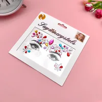 Children's Music Festival Makeup Special Effects Eye Face Water Drill Stickers Corner Eye Eyebrow Heart Stickers Performance sku image 8