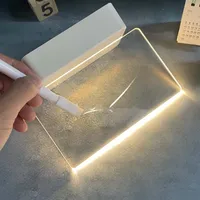 Transparent Glowing Acrylic Message Board Erasable Writing Desk Top Memo Reminder Whiteboard Home Use Business Supplies main image 3