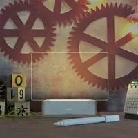 Transparent Glowing Acrylic Message Board Erasable Writing Desk Top Memo Reminder Whiteboard Home Use Business Supplies sku image 9