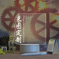 Transparent Glowing Acrylic Message Board Erasable Writing Desk Top Memo Reminder Whiteboard Home Use Business Supplies sku image 4