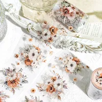1 Set Plant Flowers School PET Retro Maximalism Artistic Adhesive Tape main image 5