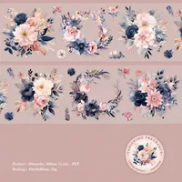 1 Set Plant Flowers School PET Retro Maximalism Artistic Adhesive Tape sku image 1