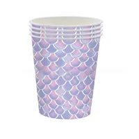 New Cartoon Mermaid Children's Birthday Disposable Cutlery Set Includes Knife Fork Spoon Paper Cup Napkin Paper Plate sku image 14