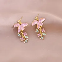 1 Pair Elegant Flower Plating Zinc Alloy Drop Earrings main image 5