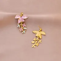 1 Pair Elegant Flower Plating Zinc Alloy Drop Earrings main image 6