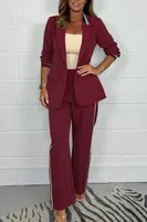 Holiday Daily Women's Casual Simple Style Streetwear Solid Color Polyester Blazer Suits Co-ord Set Pants Sets main image 2