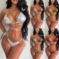 Women's Solid Color 2 Pieces Set Swimwear main image 1