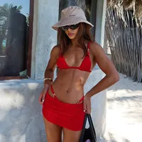 Women's Casual Sexy Solid Color 3 Pieces Set Swimwear main image 1