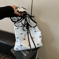 Women's Nylon Polka Dots Bow Knot Cute Square Open Tote Bag sku image 1