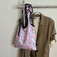 Women's Nylon Polka Dots Bow Knot Cute Square Open Tote Bag main image 5
