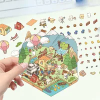 1 Set Little Bear House Candy Indoor PET Cute Stickers sku image 7