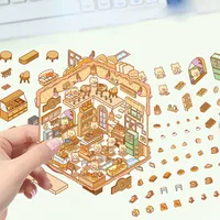 1 Set Little Bear House Candy Indoor PET Cute Stickers sku image 1