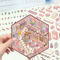 1 Set Little Bear House Candy Indoor PET Cute Stickers sku image 5