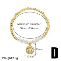 Lady Ethnic Style Simple Style Virgin Mary Copper Inlay Zircon 18K Gold Plated Unisex Bracelets sku image 4