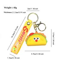 1 Piece IG Style Cute Simple Style Ice Cream Hamburger French Fries Alloy Soft Glue Inlay PVC Soft Rubber Imitation Gold  Lobster Trigger Clasp Closure Keychain main image 8