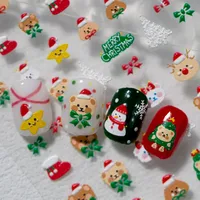 Cartoon Style Cute Christmas Christmas Hat Christmas Tree Santa Claus Nail Stickers Nail Decoration Accessories main image 4