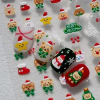 Cartoon Style Cute Christmas Christmas Hat Christmas Tree Santa Claus Nail Stickers Nail Decoration Accessories main image 5