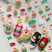 Cartoon Style Cute Christmas Christmas Hat Christmas Tree Santa Claus Nail Stickers Nail Decoration Accessories main image 1