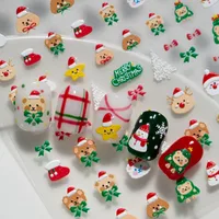 Cartoon Style Cute Christmas Christmas Hat Christmas Tree Santa Claus Nail Stickers Nail Decoration Accessories main image 3
