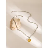 IG Style Heart Shape 304 Stainless Steel Mixed Metal Plating Unisex Pendant Necklace main image 5