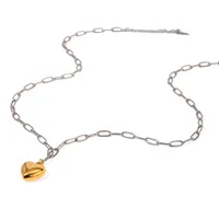 IG Style Heart Shape 304 Stainless Steel Mixed Metal Plating Unisex Pendant Necklace main image 4
