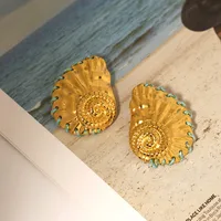 1 Pair Vacation Beach Conch 304 Stainless Steel 18K Gold Plated Ear Studs main image 5