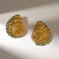 1 Pair Vacation Beach Conch 304 Stainless Steel 18K Gold Plated Ear Studs main image 6