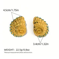 1 Pair Vacation Beach Conch 304 Stainless Steel 18K Gold Plated Ear Studs main image 2