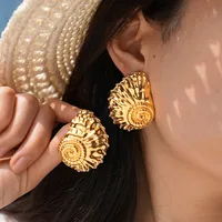 1 Pair Marine Style Beach Conch 304 Stainless Steel 18K Gold Plated Ear Studs main image 4