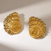 1 Pair Marine Style Beach Conch 304 Stainless Steel 18K Gold Plated Ear Studs main image 6