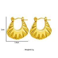 1 Pair Romantic Irregular Asymmetrical 304 Stainless Steel Imitation Gold  Hoop Earrings main image 2