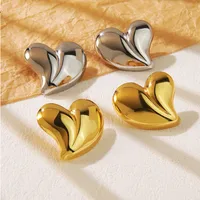 1 Pair Sweet Simple Style Heart Shape 304 Stainless Steel Imitation Gold  Ear Studs main image 1