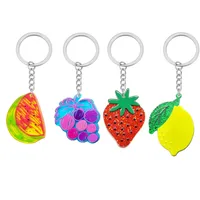 1 Piece Pastoral Cherry Strawberry Grape Acrylic Bag Pendant Keychain main image 3