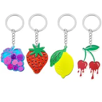 1 Piece Pastoral Cherry Strawberry Grape Acrylic Bag Pendant Keychain main image 6