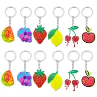 1 Piece Pastoral Cherry Strawberry Grape Acrylic Bag Pendant Keychain main image 1