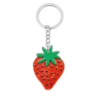 1 Piece Pastoral Cherry Strawberry Grape Acrylic Bag Pendant Keychain sku image 1
