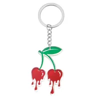 1 Piece Pastoral Cherry Strawberry Grape Acrylic Bag Pendant Keychain sku image 2