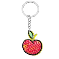 1 Piece Pastoral Cherry Strawberry Grape Acrylic Bag Pendant Keychain sku image 4