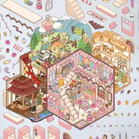 1 Set Little Bear House Candy Indoor PET Cute Stickers main image 3