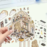 1 Set Little Bear House Candy Indoor PET Cute Stickers sku image 4