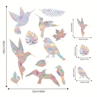 Casual Leaves Bird PVC Window Stickers Wall Art main image 4