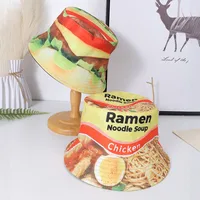 Unisex Casual Preppy Style Hamburger Printing Wide Eaves Bucket Hat main image 1