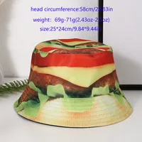 Unisex Casual Preppy Style Hamburger Printing Wide Eaves Bucket Hat main image 2